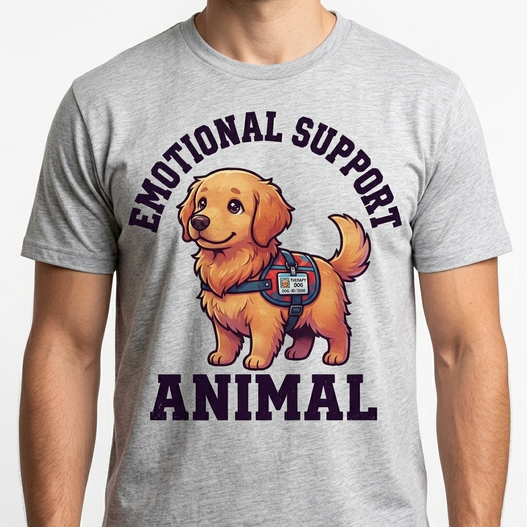 Emotional Support Golden Retriever T-Shirt