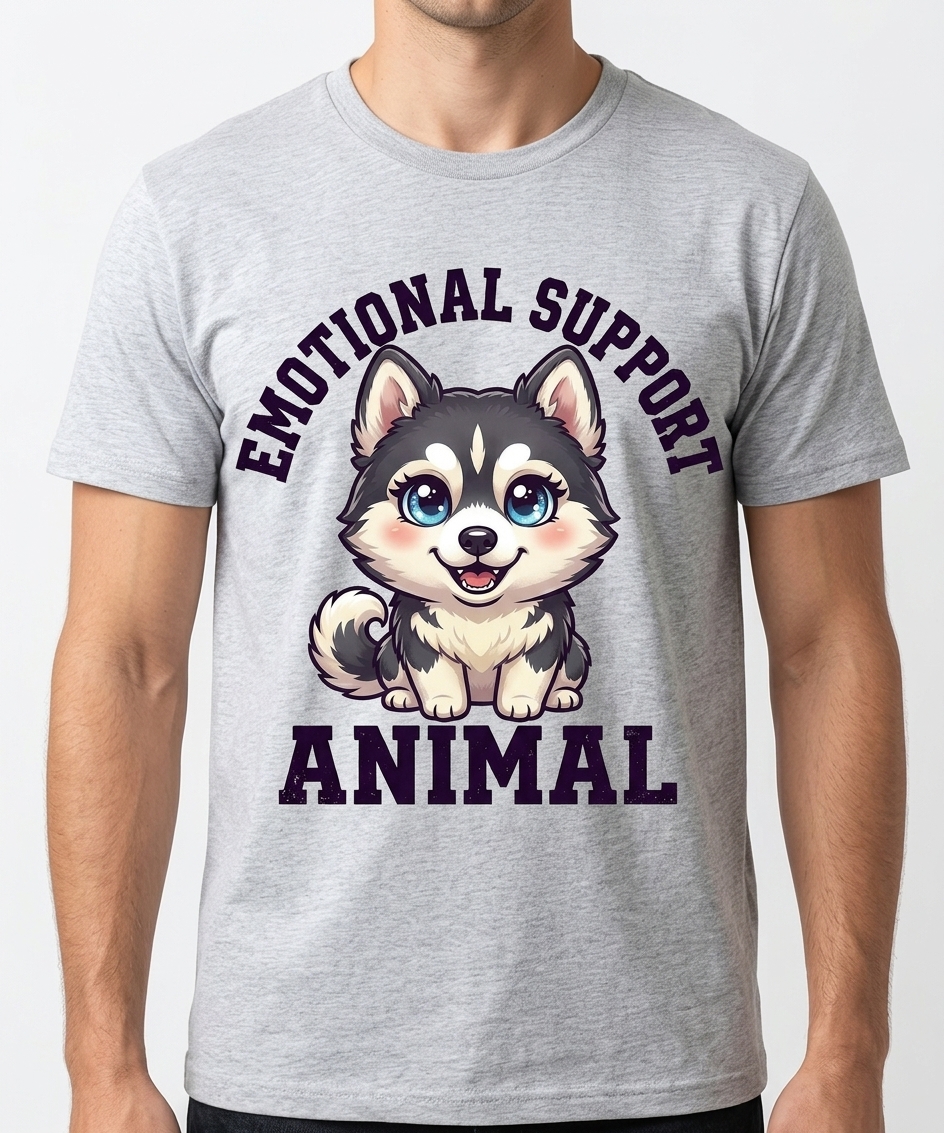 Emotional Support Siberian Husky T-Shirt