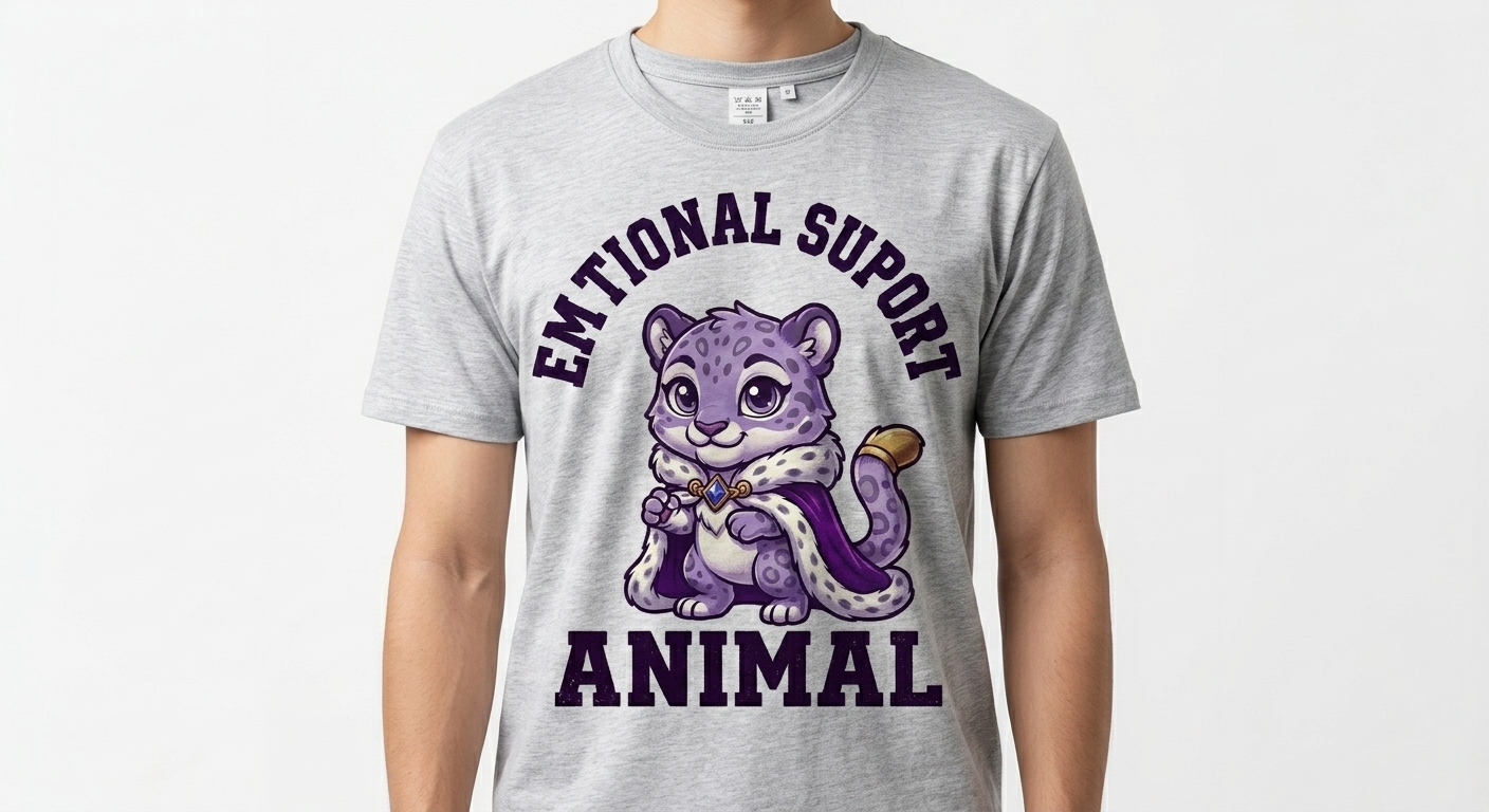 Emotional Support Snow Leopard T-Shirt